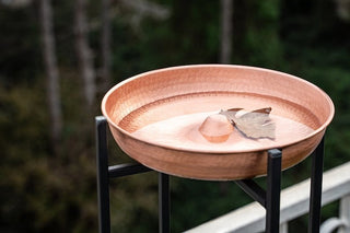Handmade Solid Copper Bird Bath Bowl | Hammered 100% Pure Copper Bird Feeder | Copper Yard Art Ornament 10" x 10" - Alfiq's Store