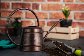 Handmade Solid Dark Copper Watering Can – 2000 ml Long Spout - Alfiq's Store