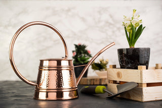 Handmade Solid Dark Copper Watering Can – 2000 ml Long Spout - Alfiq's Store
