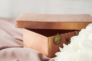 Handmade Solid Matte Copper Box with Lid | 8" x 4" x 2" Vintage Copper Decoration for Bedroom or Bathroom | Elegant Rectangular Jewelry Case - Alfiq's Store