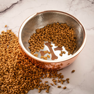 Large Handcrafted Copper Pet Bowl With Tin Lining – Hammered Finish - Alfiq's Store