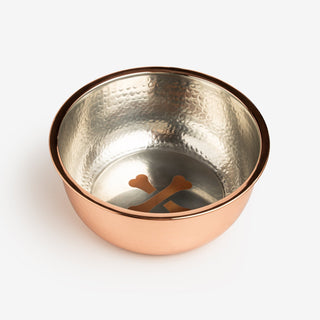 Large Handcrafted Copper Pet Bowl With Tin Lining – Hammered Finish - Alfiq's Store