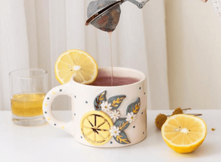 Lemon Blossom Handmade Ceramic Mug - Alfiq's Store
