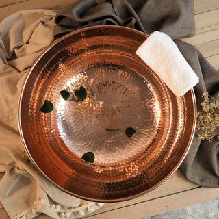 Luxurious Handmade Pure Copper Pedicure Bowl – Perfect for Winter Foot Soaks & Home Spa Rituals - Alfiq's Store