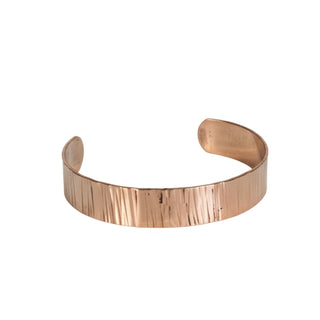 Rose gold bracelet on a white background