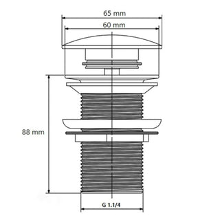 Nickel ALFIQ Copper Push Up Drain Stainless Steel | Solid Copper Push Up Button - Alfiq's Store