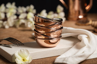 Set Of Six Handcrafted Copper Oil & Sauce Dipping Bowls - Alfiq's Store