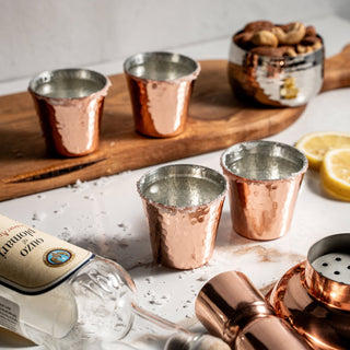 Set Of Six Handcrafted Copper Shot Glasses - Alfiq's Store