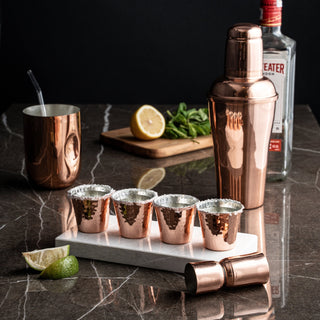 Set Of Six Handcrafted Copper Shot Glasses - Alfiq's Store