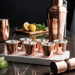 Set Of Six Handcrafted Copper Shot Glasses - Alfiq's Store