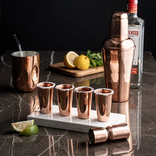Set Of Six Handcrafted Copper Shot Glasses - Alfiq's Store
