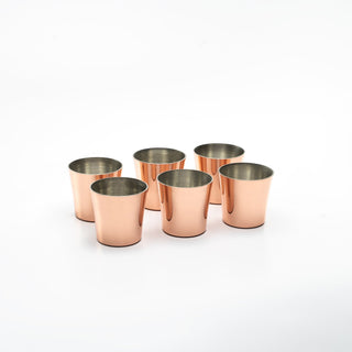 Set Of Six Handcrafted Copper Shot Glasses - Alfiq's Store