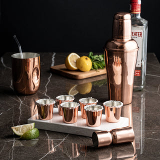 Set Of Six Handcrafted Copper Shot Glasses - Alfiq's Store