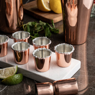 Set Of Six Handcrafted Copper Shot Glasses - Alfiq's Store