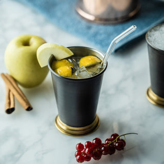 Set of Two Dark Copper Tumblers with Brass Accents – 400ml - Alfiq's Store