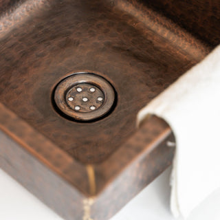 Solid Copper Undermount Kitchen and Bathroom Sink | Handmade Hammered Copper Vessel Sink *Drain Cap Included* - Alfiq's Store
