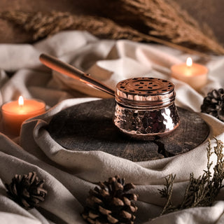 Zen Handcrafted Hammered Copper Incense Burner, Color Solid Copper - Alfiq's Store