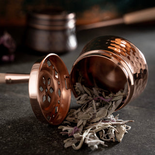 Zen Handcrafted Hammered Copper Incense Burner, Color Solid Copper - Alfiq's Store