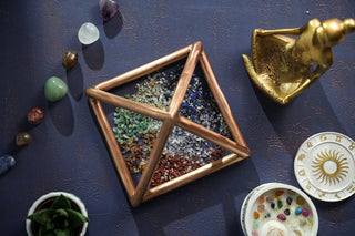 Copper Meditation Pyramide | Solid Copper Chackra Opener Pyramide | Handmade Copper Energy Cleaning Set - Alfiq's Store