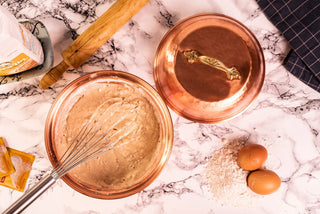 Copper Mixing Bowl with Lid | 12" Diameter Solid Copper Food Container Bowl| 5 Quarts Copper Kitchen Utensils - Alfiq's Store