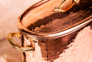 Copper Storage Box with Lid | Copper Rice Spice Jar Pot | 100% Solid Copper Container - 14"x10"x6" 5000 ml - Alfiq's Store
