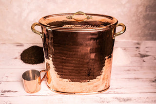 Copper Storage Box with Lid | Copper Rice Spice Jar Pot | 100% Solid Copper Container - 14"x10"x6" 5000 ml - Alfiq's Store