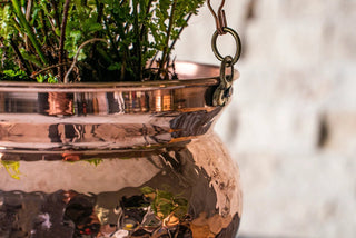 Hammered Solid Copper Hanging Planter Bowl – Unique Housewarming Gift - Alfiq's Store
