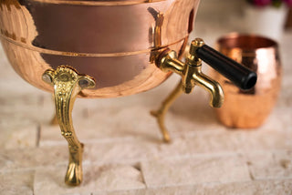 Handmade Copper Beverage Dispenser with Mug Set – 100% Solid Copper, 5L Vessel - Alfiq's Store