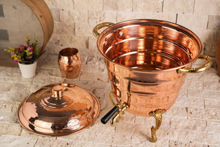 Handmade Copper Beverage Dispenser with Mug Set – 100% Solid Copper, 5L Vessel - Alfiq's Store
