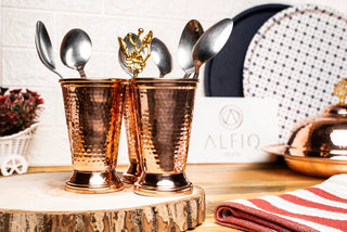 Handmade Copper Cutlery Holder | Handmade Copper Dinner Table Organizer Decor - Alfiq's Store