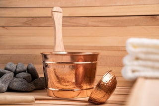 Handmade Copper Sauna Bucket & Ladle Set – Luxury Spa & Hammam Accessories - Alfiq's Store