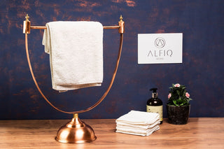 Handmade Copper Towel Holder Bar – Vintage Farmhouse Bathroom & Kitchen Decor - Alfiq's Store