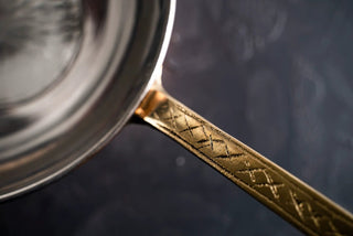 Handmade Copper Wok Pan with Brass Handle – 420mm Stir - Fry Skillet - Alfiq's Store