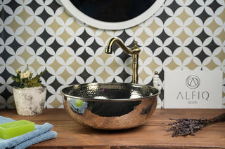 Nickel Polished Solid Copper Vessel Sink – Farmhouse Kitchen & Bathroom Vanity Bowl - Alfiq's Store