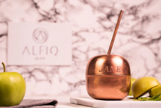 Personalized Copper Mug Set Engraved| Copper Bridesmaid Glass Wedding Anniversary Gift 350 ml - Alfiq's Store