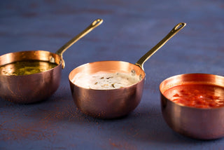 Set of 3 Solid Copper Melting and Serving Pot (3 x 150 ml) | Handmade Hammered 100% Solid Copper Pots Set by ALFIQ - Alfiq's Store