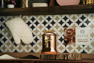 Set of 3 Solid Pure Copper Canister Set with Lid | 100% Copper Kitchen Storage Box | Copper Spice Jar Container - Alfiq's Store