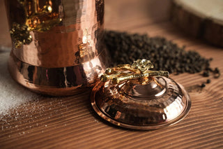 Set of 3 Solid Pure Copper Canister Set with Lid | 100% Copper Kitchen Storage Box | Copper Spice Jar Container - Alfiq's Store