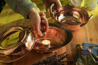 Solid Copper Massage Oil Warmer Pot Set – Ayurveda Therapy Spa Accessory - Alfiq's Store