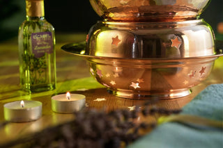Solid Copper Massage Oil Warmer Pot Set – Ayurveda Therapy Spa Accessory - Alfiq's Store