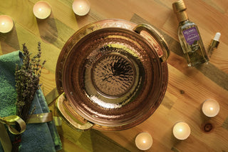 Solid Copper Massage Oil Warmer Pot Set – Ayurveda Therapy Spa Accessory - Alfiq's Store