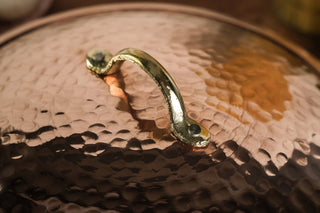 Solid Copper Saucepan with Lid | Handmade Copper Pan Cooking Pot | Handled Turkish Copper Kitchen Utensil Sets - Alfiq's Store