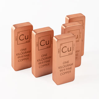 5 x 1kg (11 lb Total) Solid Copper Bars – 99.9% Fine Copper, Quality Certified