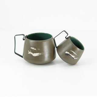 Hic Ceramics Medium Stoneware Cup with Removable Stainless Steel Handle