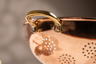 Hand-Hammered Copper Colander with Tin Interior, 210 mm