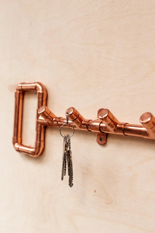 Handcrafted Solid Copper Key and Towel Hook - Elegant Dual-Purpose Copper Accessory