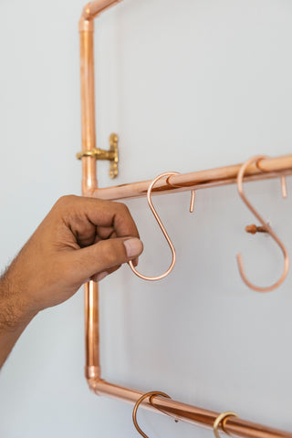 Set of Six Copper S-Hook – Elegant Hanging Organizer
