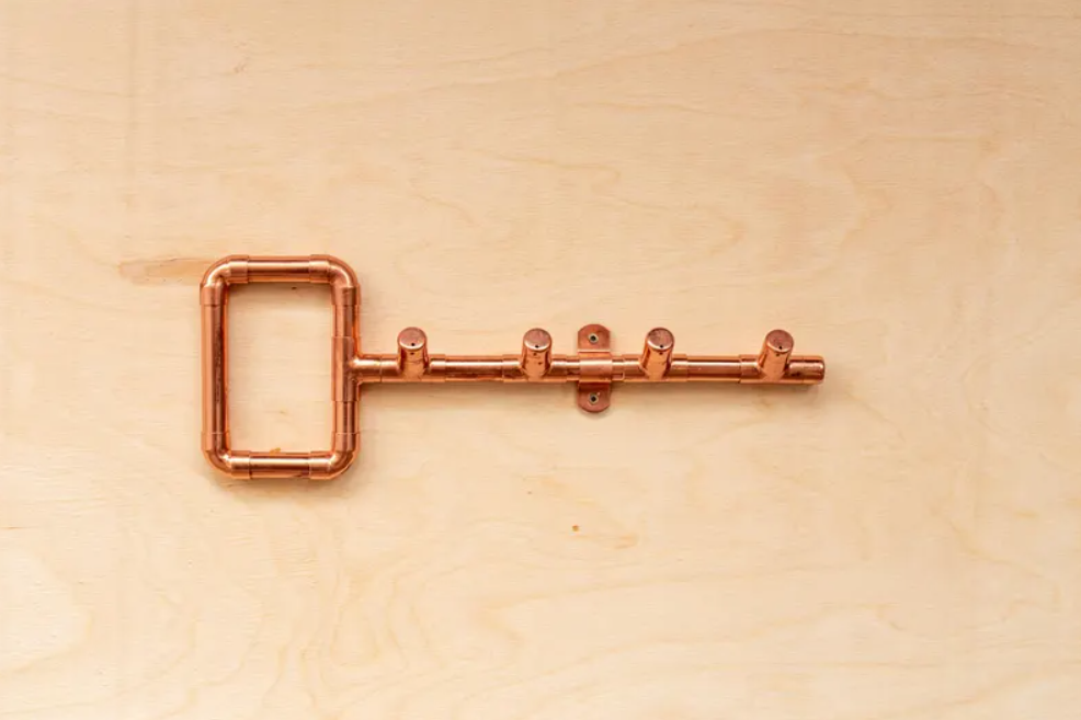Handcrafted Solid Copper Key and Towel Hook - Elegant Dual-Purpose Cop ...