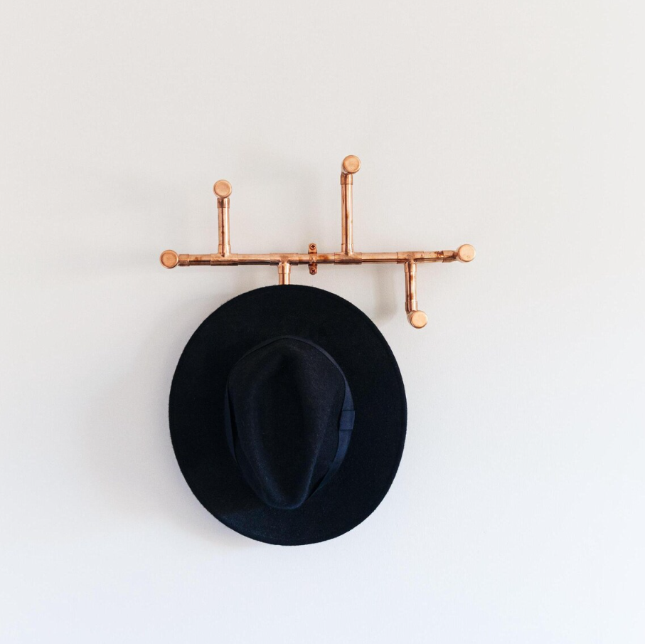 Handcrafted Copper Hat & Coat Rack - Decorative Copper Hanger 440 mm x ...