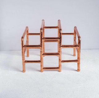 Handmade Recycled Copper Wine Rack | Rustic & Modern Wine Storage (330 mm x 250 mm x 250 mm)